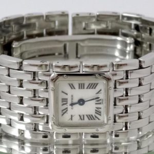 Cartier Ruban acier cadran nacre bleu avec BOITE Cartier
