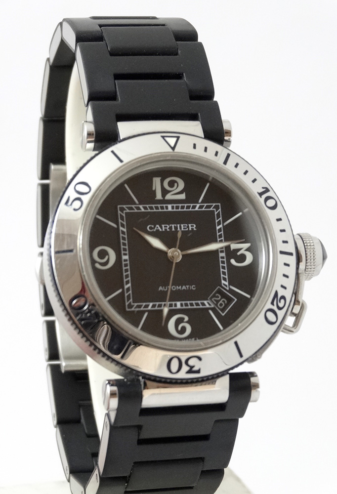 Cartier Pasha Seatimer Rubber band comme neuve Watch Mania and Co