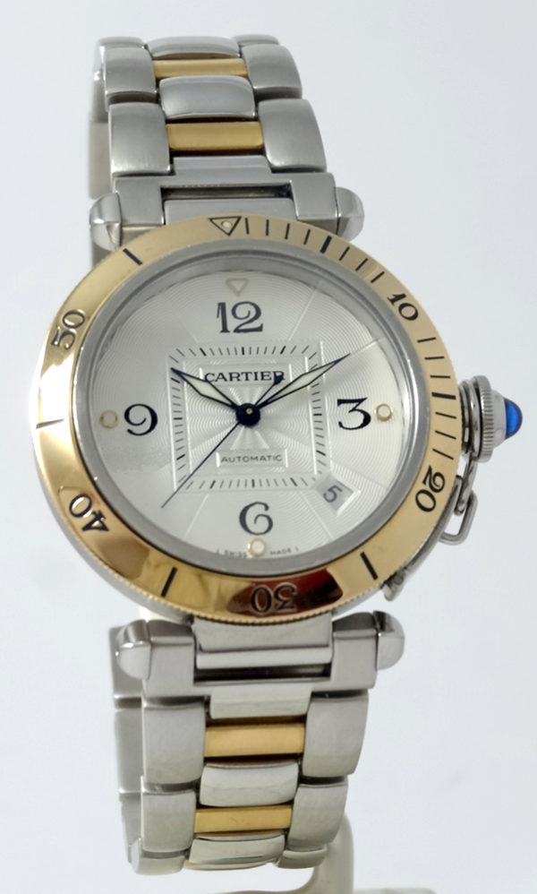 Cartier Pasha Gold & Steel 38 mm fond saphir like new