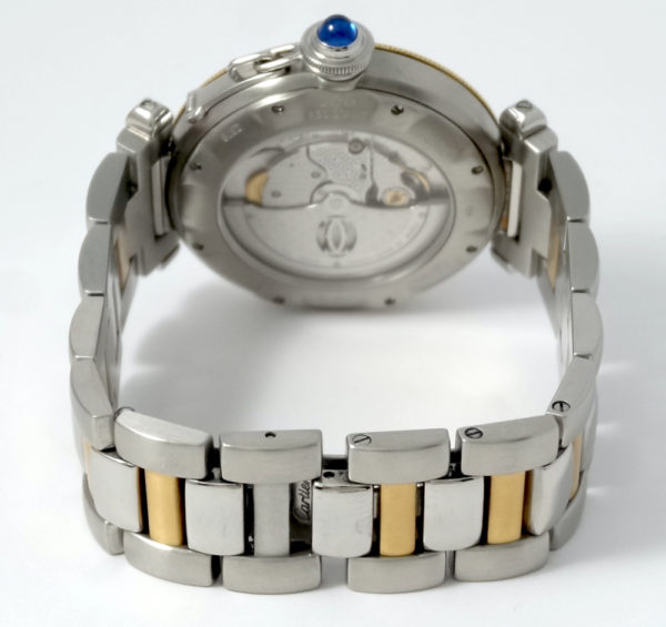 Cartier Pasha Gold & Steel 38 mm fond saphir like new