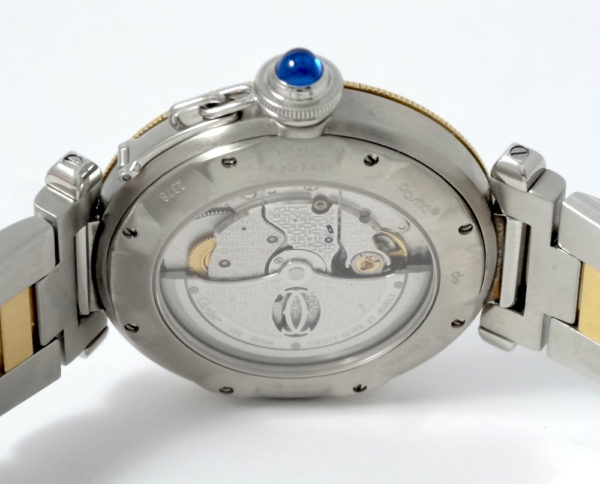 Cartier Pasha Gold & Steel 38 mm fond saphir like new