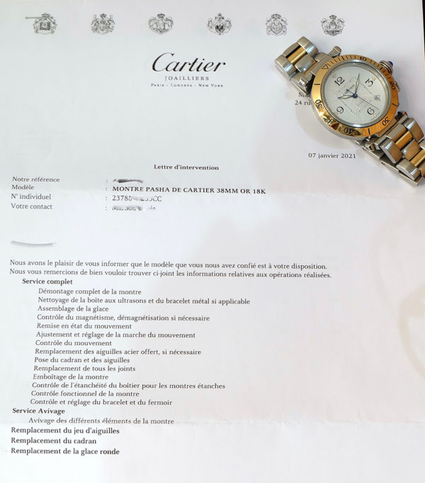 Cartier Pasha Gold & Steel 38 mm fond saphir like new