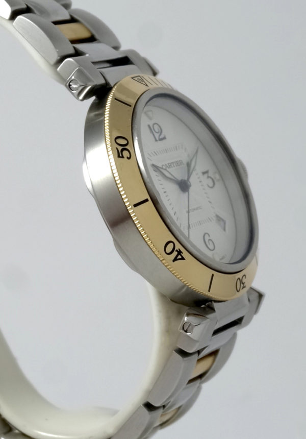 Cartier Pasha Gold & Steel 38 mm fond saphir like new