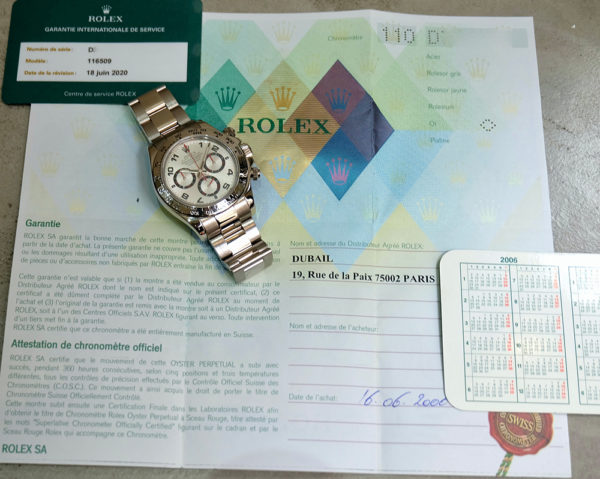 Rolex Daytona White Gold Box & Papers 2006