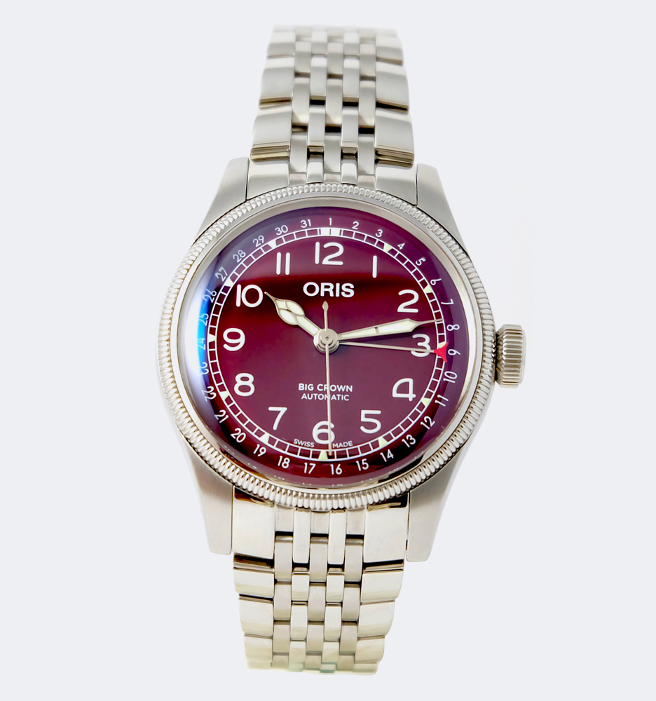 Oris Big Crown Pointer Date Burgundy